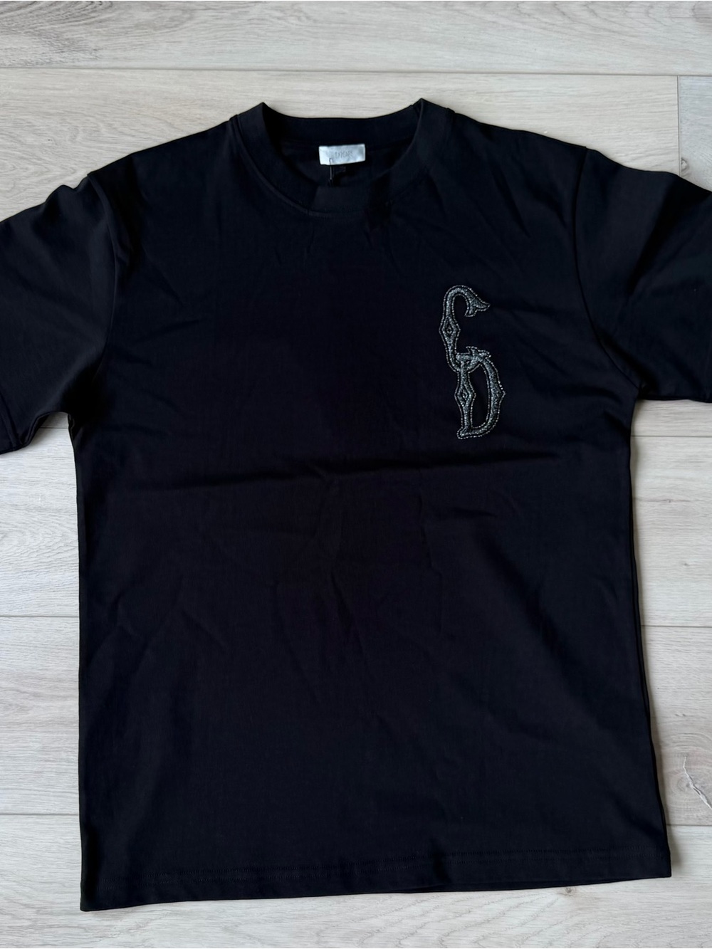Dior CD Interlaced Embroidered Logo T-Shirt Black Men’s Medium NWT Made Italy - Picture 2 of 10
